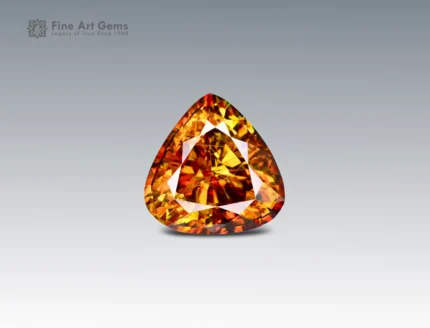 6.3 carat sphene titanite gemstone in pear cut from Pakistan