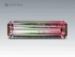 7 carat natural bi-color tourmaline gemstone from Afghanistan, emerald cut with pink and green tones