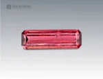 7.85 carat pink-red tourmaline gemstone with emerald cut, sourced from Afghanistan.