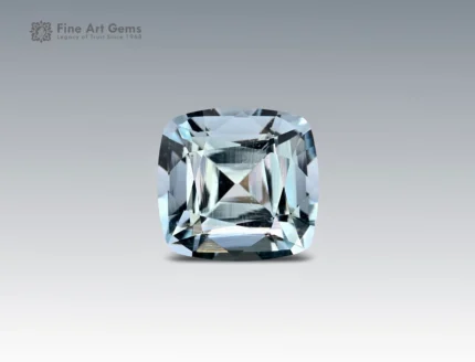 8.3 carat aquamarine step cushion cut gemstone for fine jewelry from Pakistan