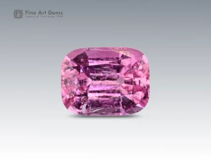 Natural 8.6 carat pink topaz gemstone with cushion cut from Pakistan, perfect for gemstone pendants, jewelry rings, and gemstone collections