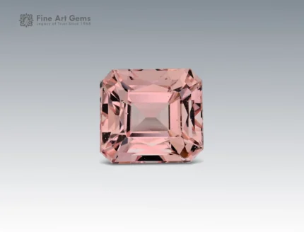 9.35 carat pink morganite gemstone in scissors cut from Nigeria