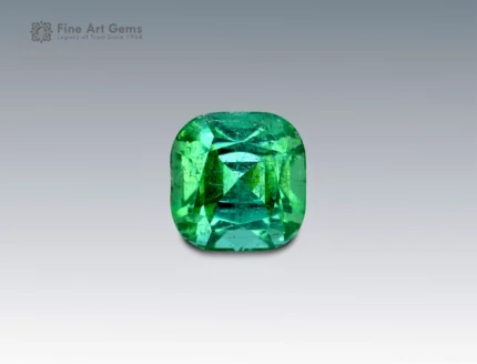 A 0.8 carat cushion-cut green Tourmaline from Afghanistan with vivid color and fine clarity, perfect for jewelry.