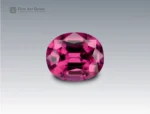 Natural 1.1 carat oval cut rhodolite garnet with rich pinkish-red brilliance, sourced from Africa. Perfect for elegant fine jewelry.