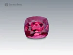 Vivid 1.1 carat rhodolite garnet in cushion cut, sourced from Africa, displaying radiant raspberry-pink hues with fine brilliance and clarity.