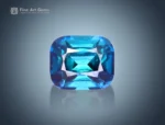 A 1.35 carat cushion-cut blue Tourmaline from Afghanistan with vivid teal-blue color and fine brilliance, perfect for jewelry.
