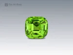 Natural 2.85 carat cushion cut peridot gemstone with vibrant green brilliance, sourced from Pakistan. Perfect for fine jewelry and gemstone collectors.