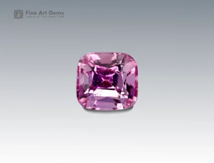 Brilliant 2.95 carat cushion-cut pink topaz from Pakistan, showcasing vivid rosy-pink hues, exceptional clarity, and sparkling brilliance.
