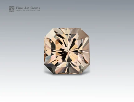 A 23.70 carat fancy-cut Topaz from Pakistan with champagne-golden tones and brilliant sparkle, perfect for statement jewelry.