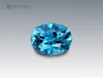 Natural 3.15 carat oval cut blue zircon gemstone from Cambodia with vivid brilliance, excellent clarity, and fine faceting.