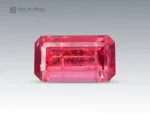 Natural 3.6 carat emerald cut pink tourmaline gemstone from Afghanistan with vivid color and strong brilliance. Perfect for fine jewelry and gemstone collectors.