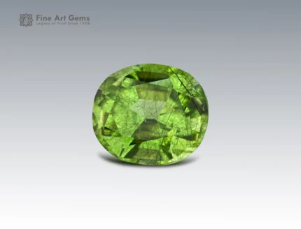 3.9 carat vivid green oval-cut peridot gemstone from Pakistan