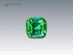 A 3.95 carat cushion-cut green Tourmaline from Afghanistan with vivid color and brilliance, perfect for jewelry.