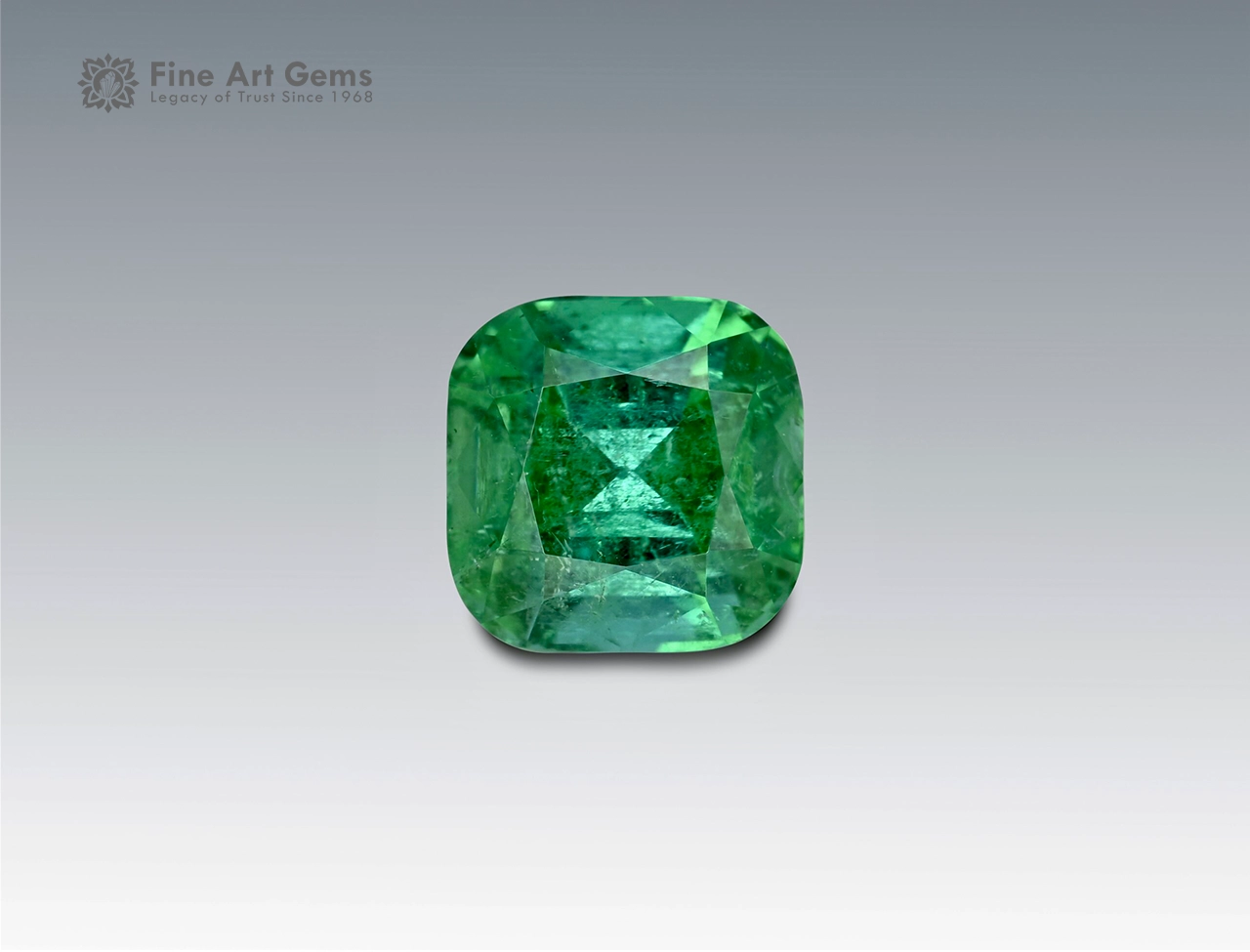 4.55 Carat Tourmaline, Cushion Cut – Afghanistan.Main Exquisite 4.55 carat cushion-cut tourmaline from Afghanistan, displaying rich green tones with natural inclusions and radiant brilliance.