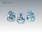 A 41 carat set of aquamarine gemstones in elegant drop shape, showcasing sky-blue brilliance and fine clarity, sourced from Pakistan.