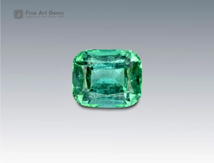 Brilliant 5 carat cushion-cut tourmaline from Afghanistan, featuring lush green hues, natural inclusions, and radiant brilliance.