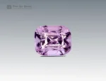 Cushion-cut pastel pink topaz gemstone weighing 1.85 carats from Pakistan, with soft color and brilliant clarity.
