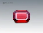 Natural 1.85 carat emerald cut rhodolite garnet with deep red-pink brilliance, sourced from Africa. Perfect for fine jewelry and collectors.