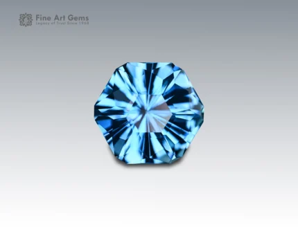 16.95 carat fancy-cut Swiss blue topaz gemstone from Brazil.