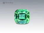 Cushion-cut bright green tourmaline gemstone weighing 2.65 carats from Afghanistan, with vivid color and fine brilliance.