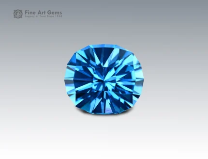 24.35 carat fancy oval-cut vivid blue topaz gemstone from Brazil.