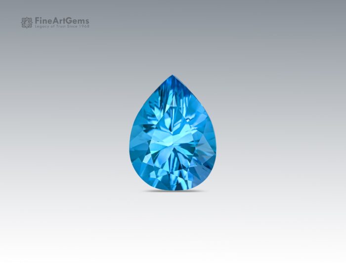 18.35 Carats Pear Shape Blue Topaz from Brazil