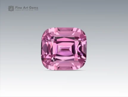 9.65 carat cushion-cut pink tourmaline gemstone from Afghanistan.