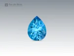 Vivid pear-cut blue topaz gemstone with brilliant faceting from Brazil