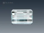 Clear rectangular pixel-cut aquamarine gemstone from Pakistan