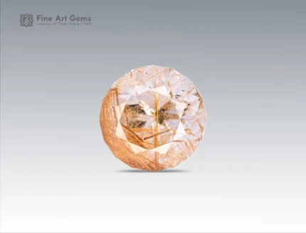 18.55 carat diamond-cut rutilated quartz gemstone from Pakistan.