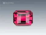 3.25 carat pixel-cut pinkish-red rhodolite garnet from Africa.