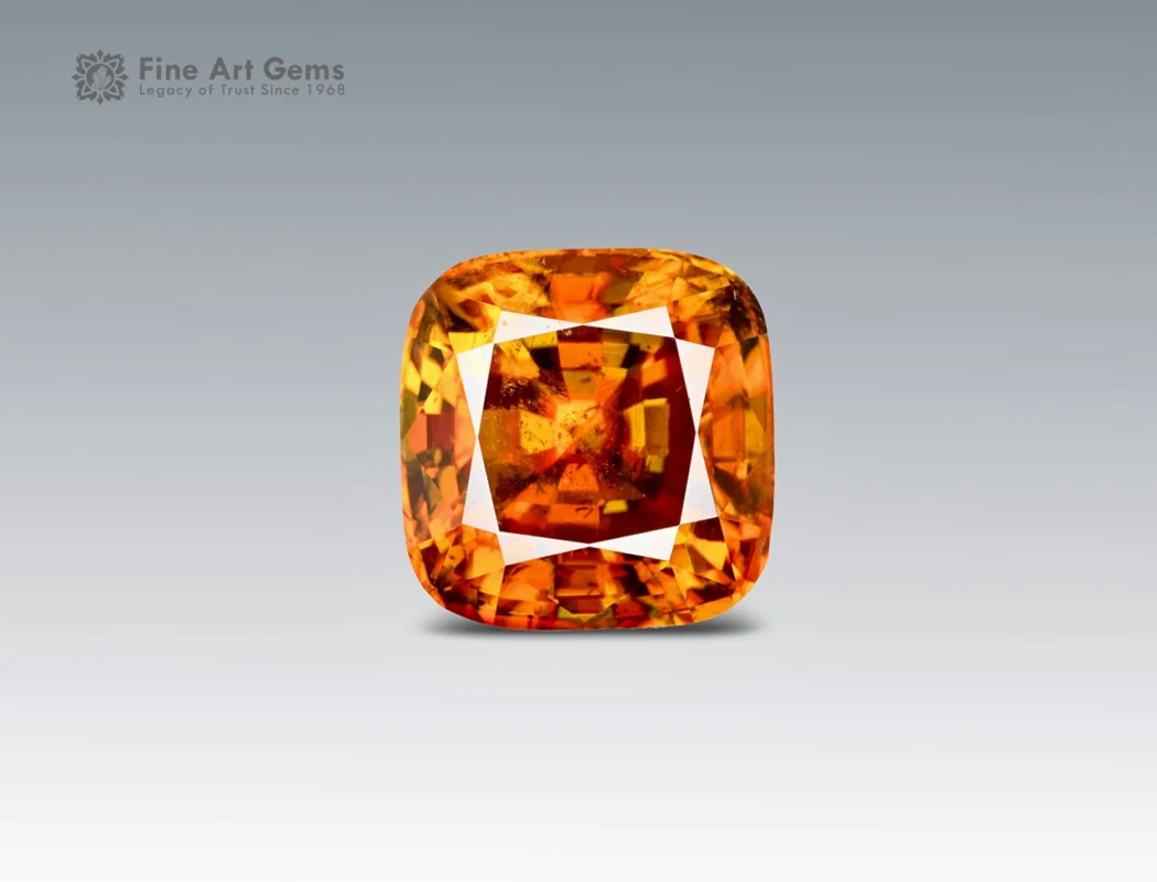 11.35 carat sphene (titanite) with cushion cut - pakistan. perfect for jewelry, necklace, pendant, and ring.