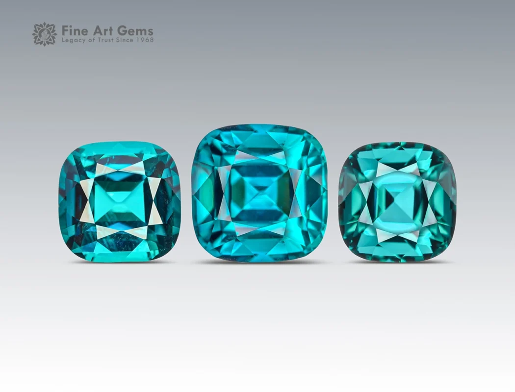 12.50 carat indicolite tourmaline Set with cushion cut - afghanistan. perfect for necklace available for sale.