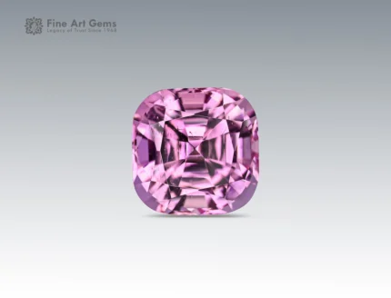 3.75 carat cushion-cut pink topaz gemstone from Pakistan.