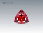 Trilliant-cut red bastnaesite gemstone from Pakistan