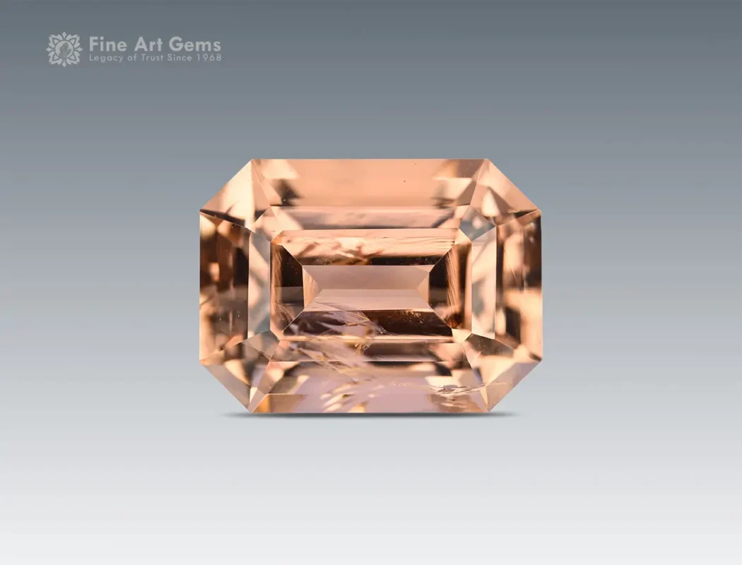 11.85 carats topaz gemstone with lovely emerald cut from Pakistan for sale.
