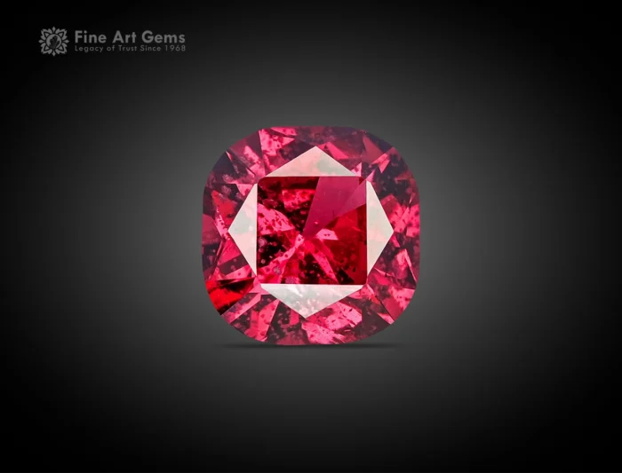 2.80 carat rhodolite garnet with cushion cut - africa. perfect for jewelry, necklace, pendant, and ring for sale.