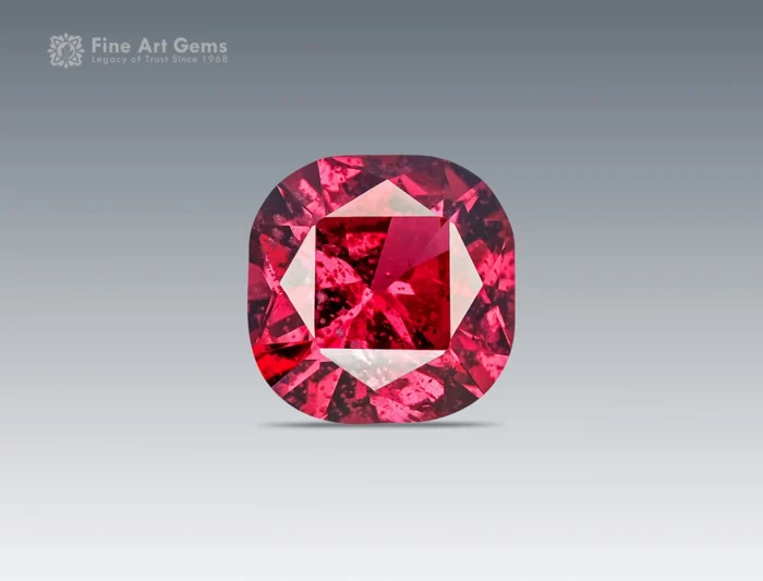2.80 carat rhodolite garnet with cushion cut - africa. perfect for jewelry, necklace, pendant, and ring for sale.