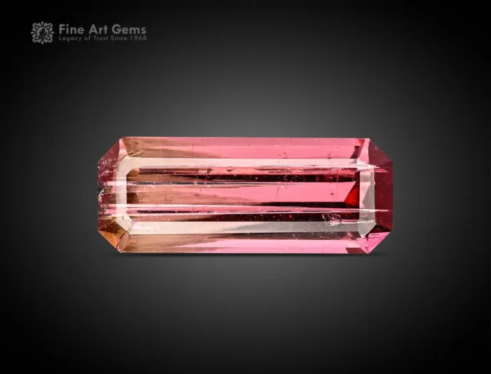 2.85 carats tourmaline gemstone with emerald cut from Afghanistan for sale.