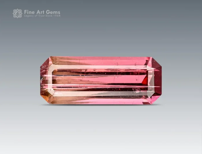 2.85 carats tourmaline gemstone with emerald cut from Afghanistan for sale.