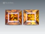 3.85 carats princess cut sphene (Titanite) gemstone pair for sale from Pakistan.