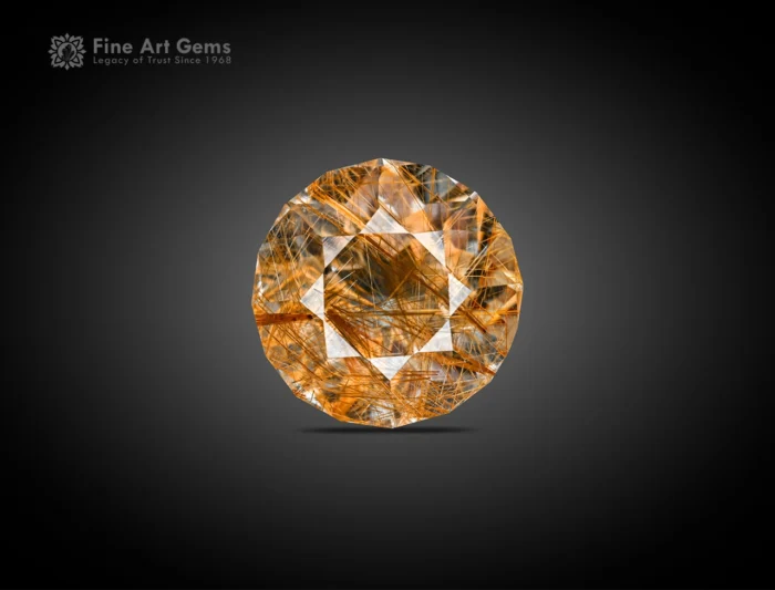 5.60 Carat Rutile Included Quartz with Diamond Cut - Pakistan. perfect for gift, ring, and lecklace available for sale.
