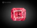 1.15 carat emerald cut pink-red tourmaline gemstone from Pakistan, ideal for rings, pendants, and fine jewelry.