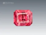 1.15 carat emerald cut pink-red tourmaline gemstone from Pakistan, ideal for rings, pendants, and fine jewelry.