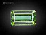 Emerald-cut green zoisite gemstone, 1.40 carats, from Pakistan.