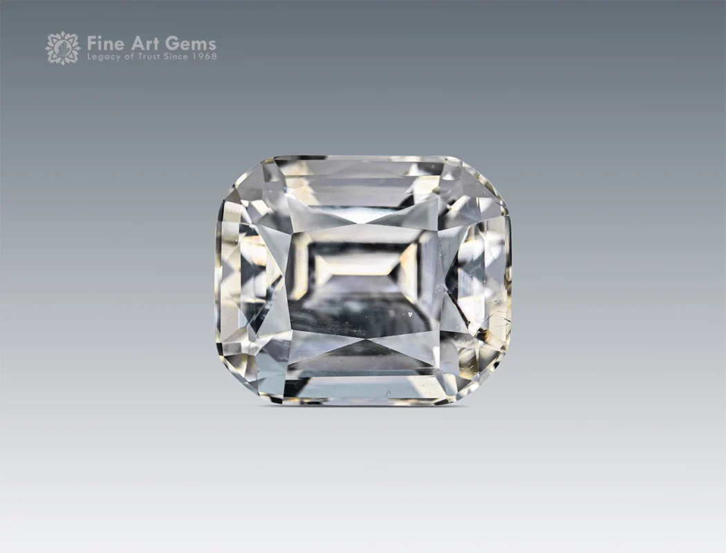 Natural 16.55 carat cushion cut quartz gemstone with clear brilliance, sourced from Pakistan, ideal for jewelry and gemstone collections
