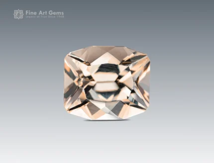 Elegant 3.20 carat cushion-cut topaz from Pakistan, featuring a warm champagne hue with fine brilliance and clarity.