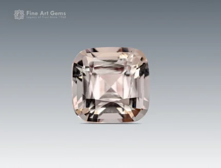 6.40 carat cushion cut topaz gemstone with champagne tones and sparkling brilliance sourced from Pakistan