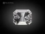 80 carat emerald cut quartz gemstone with exceptional clarity and brilliance from Pakistan