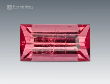 Natural 0.80 carat pink tourmaline gemstone with baguette cut from Afghanistan, perfect for rings, pendants, or jewelry collections